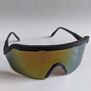 NWT TruVintage semi-rimless sports blade sunglasses w/ iridium gold mirror lens